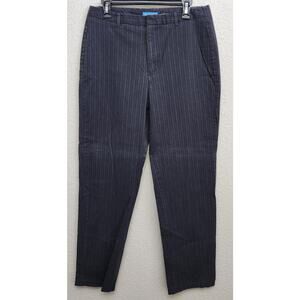 Dockers Women Black Gray Charcoal Pinstripe Clean Front Favorite Fit Pants 12